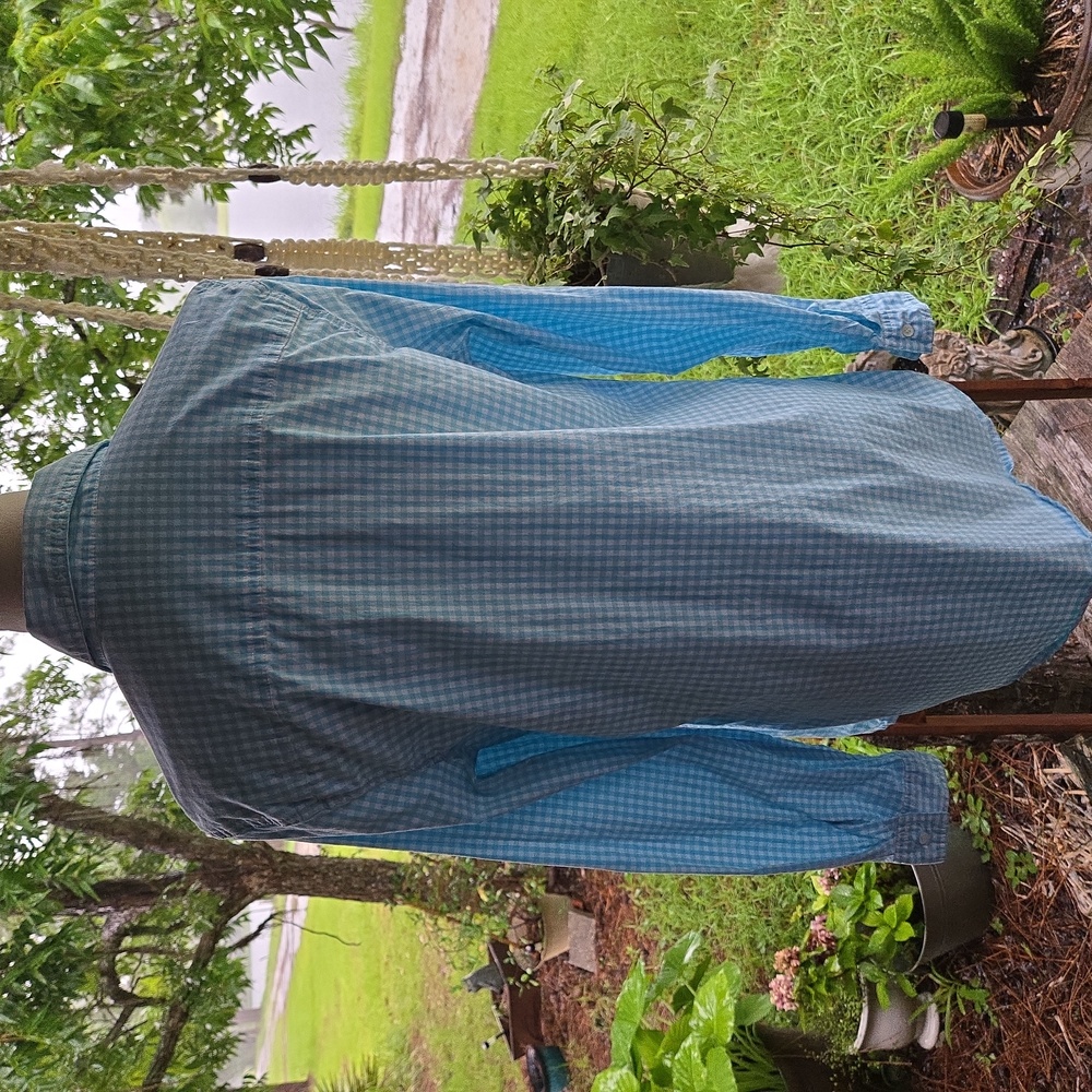 J. Mclaughlin Light Blue Checkered Button Front S… - image 6